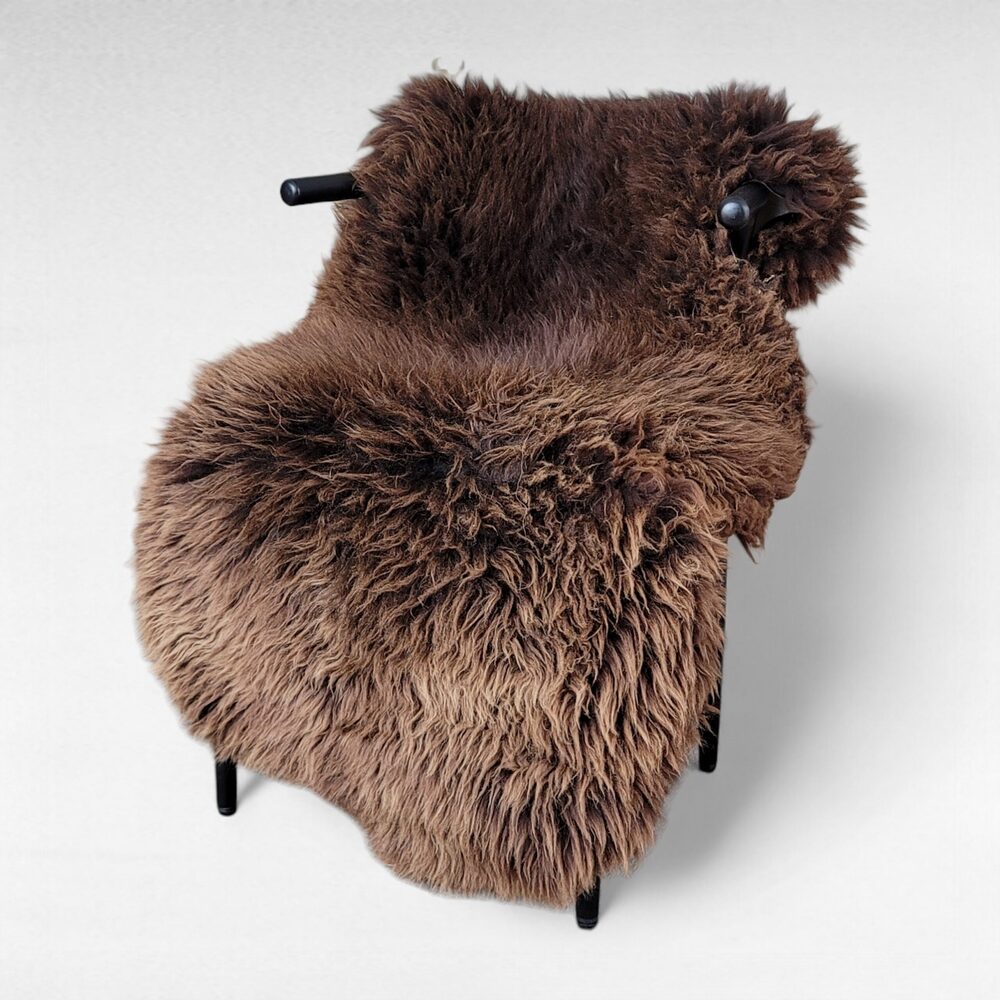 HUGE Large Lofty Brown Sheepskin 52" x 27"